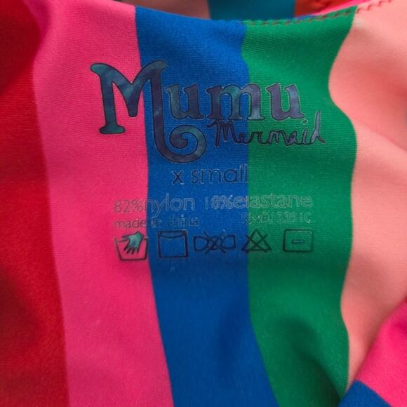 Show Me Your Mumu Mermaid Rainbow Pride One Piece Bathing Suit XS - Picture 3 of 3